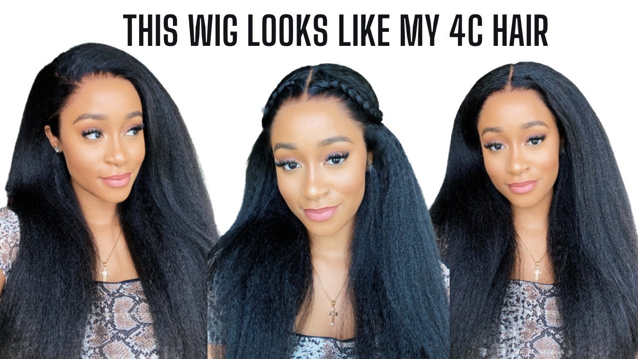 GROW YOUR 4C HAIR OVERNIGHT! THE MOST NATURAL KINKY STRAIGHT WIG EVER! No plucking! ft Ashimary hair