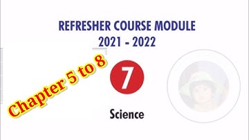 7th standard science Refresher course module Chapter 5 to 8 English medium Answer key