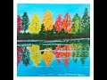 Colorful Tree Landscape Painting / Acrylic / Lake side Forest / Easy for Beginners