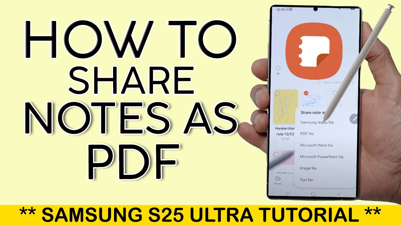 How to share samsung notes to pdf on s25 ultra 2025 youtube