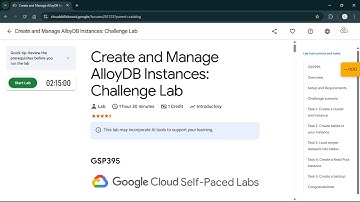 Create and Manage AlloyDB Instances: Challenge Lab | #qwiklabs | #GSP395