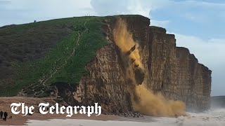 video: Watch: Moment Dorset cliff collapses into sea