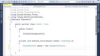 How to create a Notification Popup window in  C#