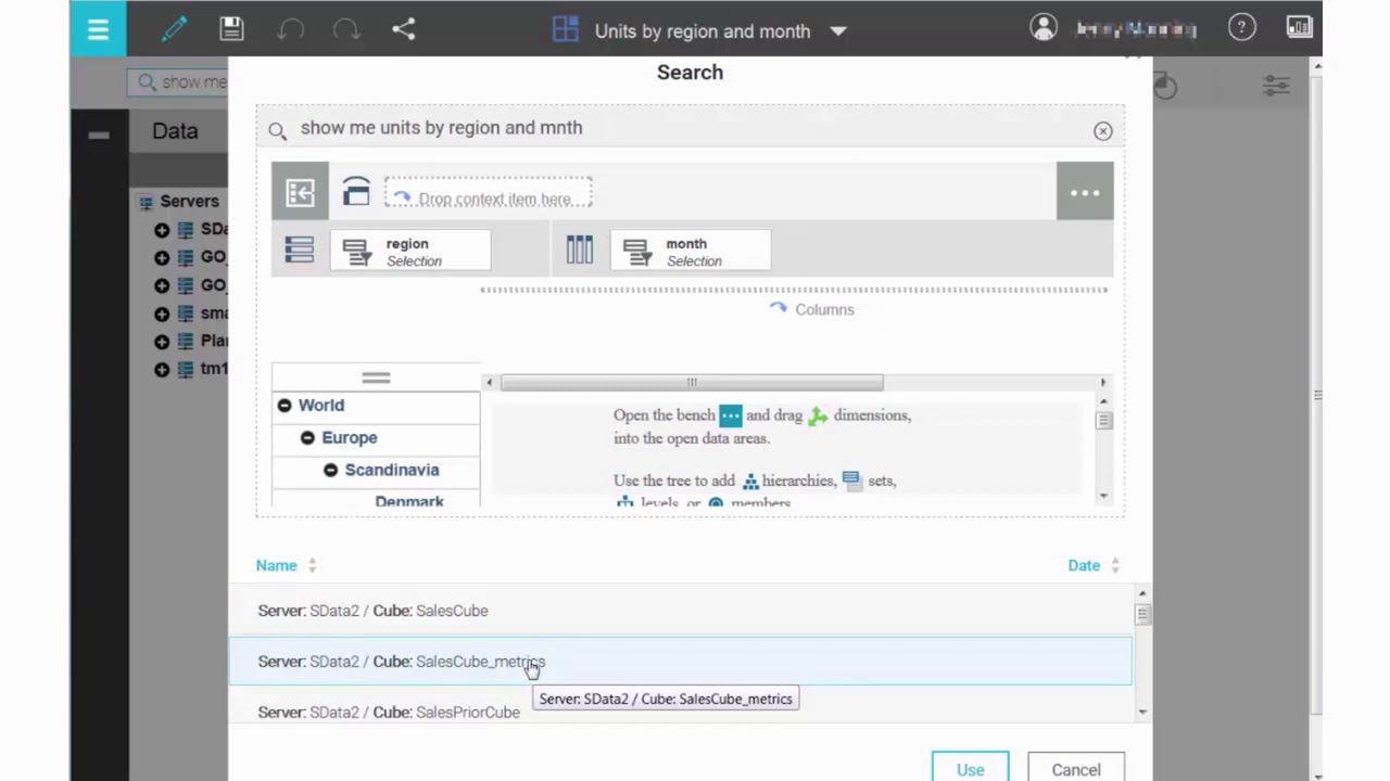 Create a view with the Intent Bar in Planning Analytics Workspace