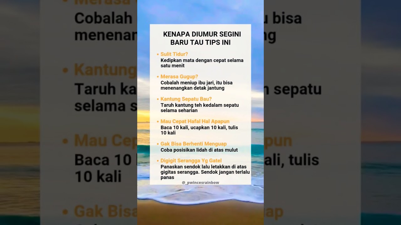 Tips kehidupan sehari-hari yang bermanfaat untuk kamu 