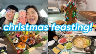 3 days of christmas feasting 🎄🍽 (company lunch, gingerbread house, wrapping gifts) | VLOGMAS DAY 15