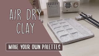 DIY Air Dry Clay ideas | How to make your own mixing palette and brush rest from Air Dry Clay
