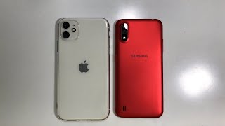 iPhone 11 vs Samsung A01 Speed Test, Display, Camera Test | Apple A13 Bionic vs Snapdragon 439