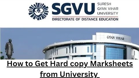 How to Apply hard copy Marksheets from SGVU DISTANCE! Suresh Gyan vihar university Orijnal marksheet