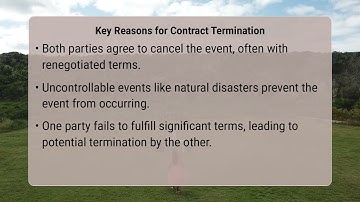 How Do Termination Clauses Work in Event Agreements?