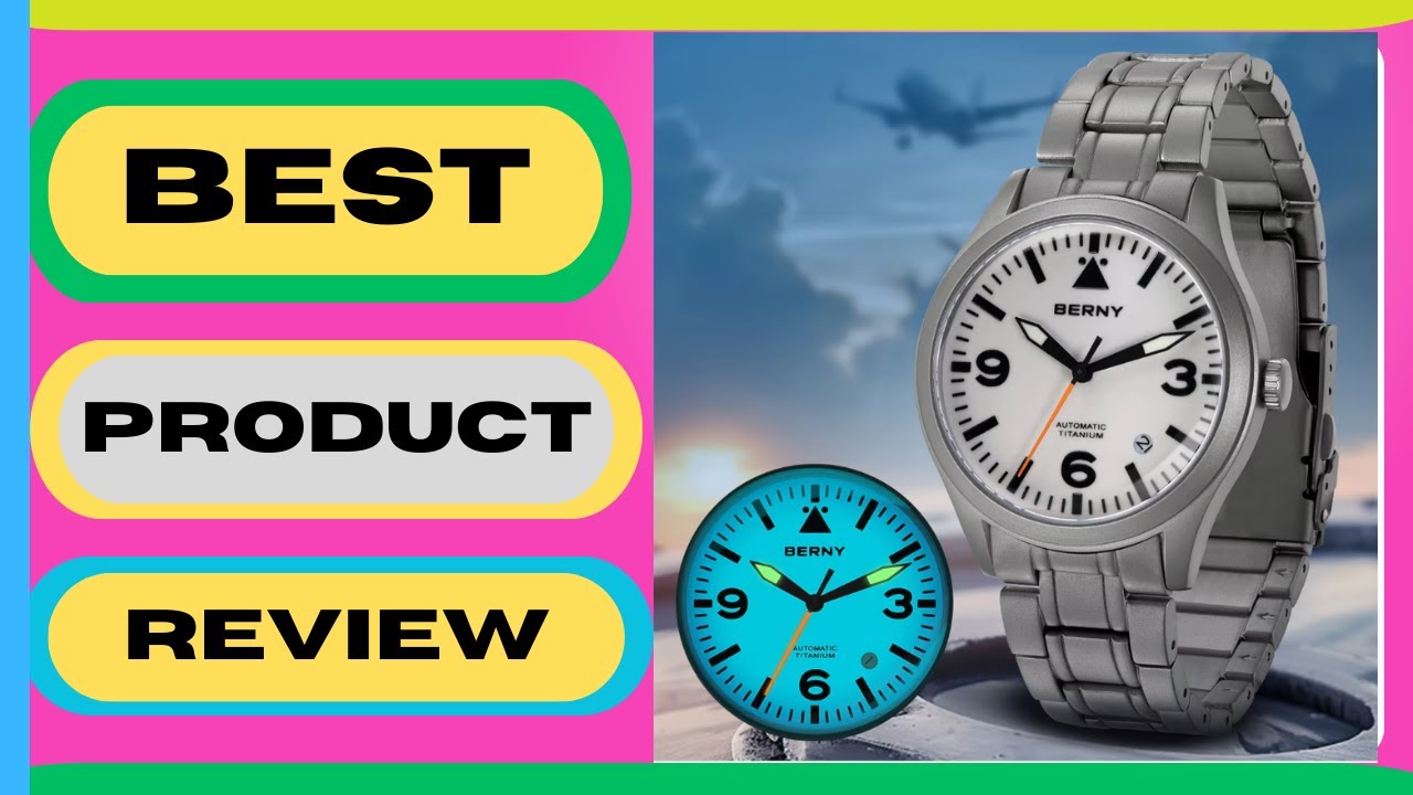 BERNY Pilot Titanium Mechanical Men Wristwatch Sapphire AR Coating Supper Luminous