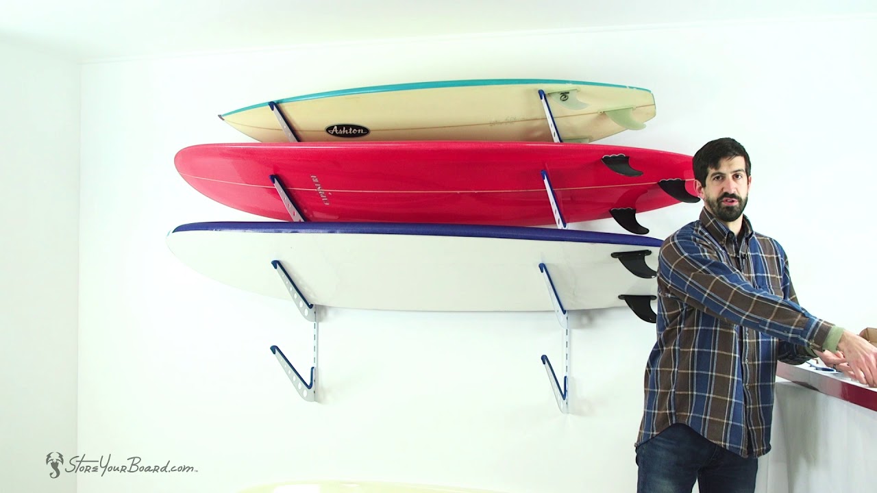 Adjustable Metal Surfboard Rack StoreYourBoard YouTube
