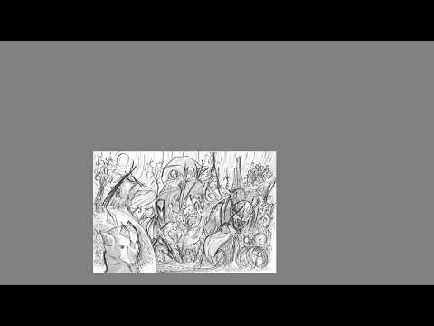 Original Secret Garden drawing shown on a gray tablet-workspace background