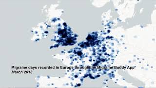 Migraines Recorded by Migraine Buddy Users in Europe - March 2018