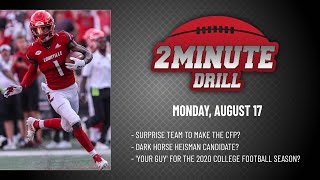 2020 COLLEGE FOOTBALL PLAYOFF SLEEPER TEAMS | 2 Minute Drill: Monday, August 17 | PFF screenshot 1