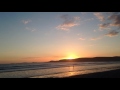 Sun setting over Newgale beach, Pembrokeshire.