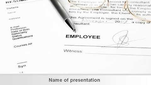 Employment Contract PowerPoint Template by PoweredTemplate.com