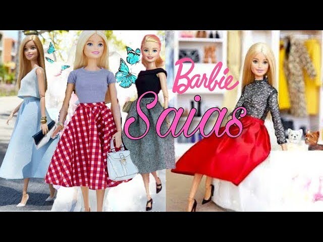 DIY) 30 Cm Boneca Barbie Roupas Da Moda Vestido Saia Conversível