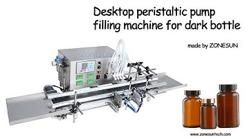 How to use Desktop CNC Peristaltic Pump Liquid Filling Machine With Conveyor For dark bottle