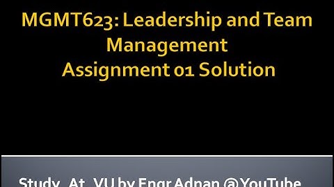 MGMT623 Assignment 01 Due Date 04.08.2020