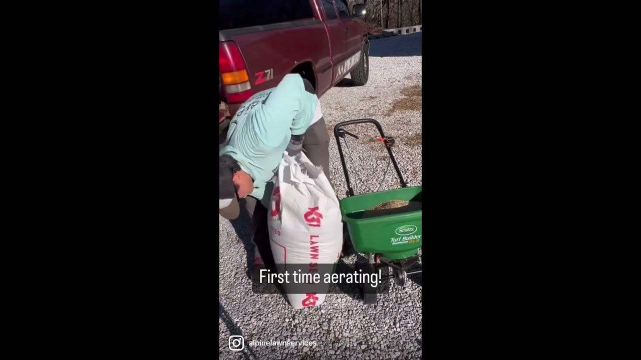 This Thing Is A BEAST How To AERATE And OVERSEED Lawncare Landscape Lawn