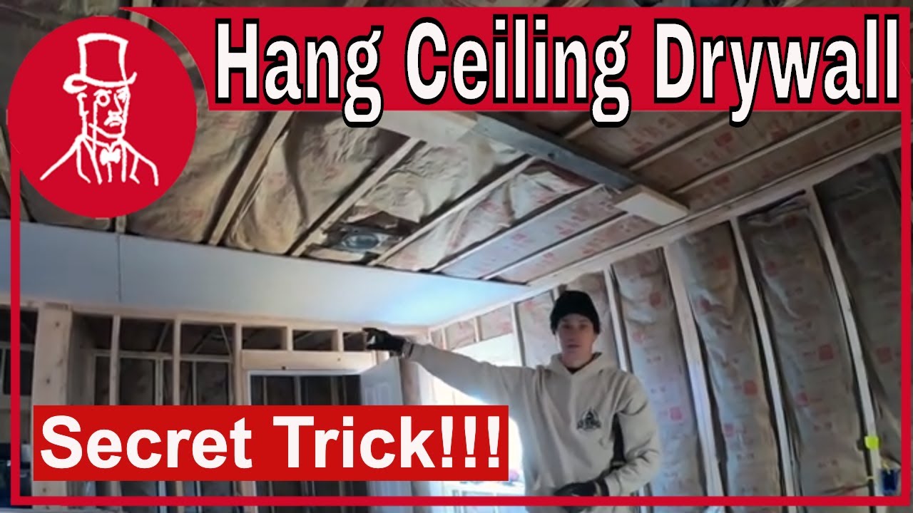 How to Hang Drywall on a Ceiling - Clever Tip to Make the ...