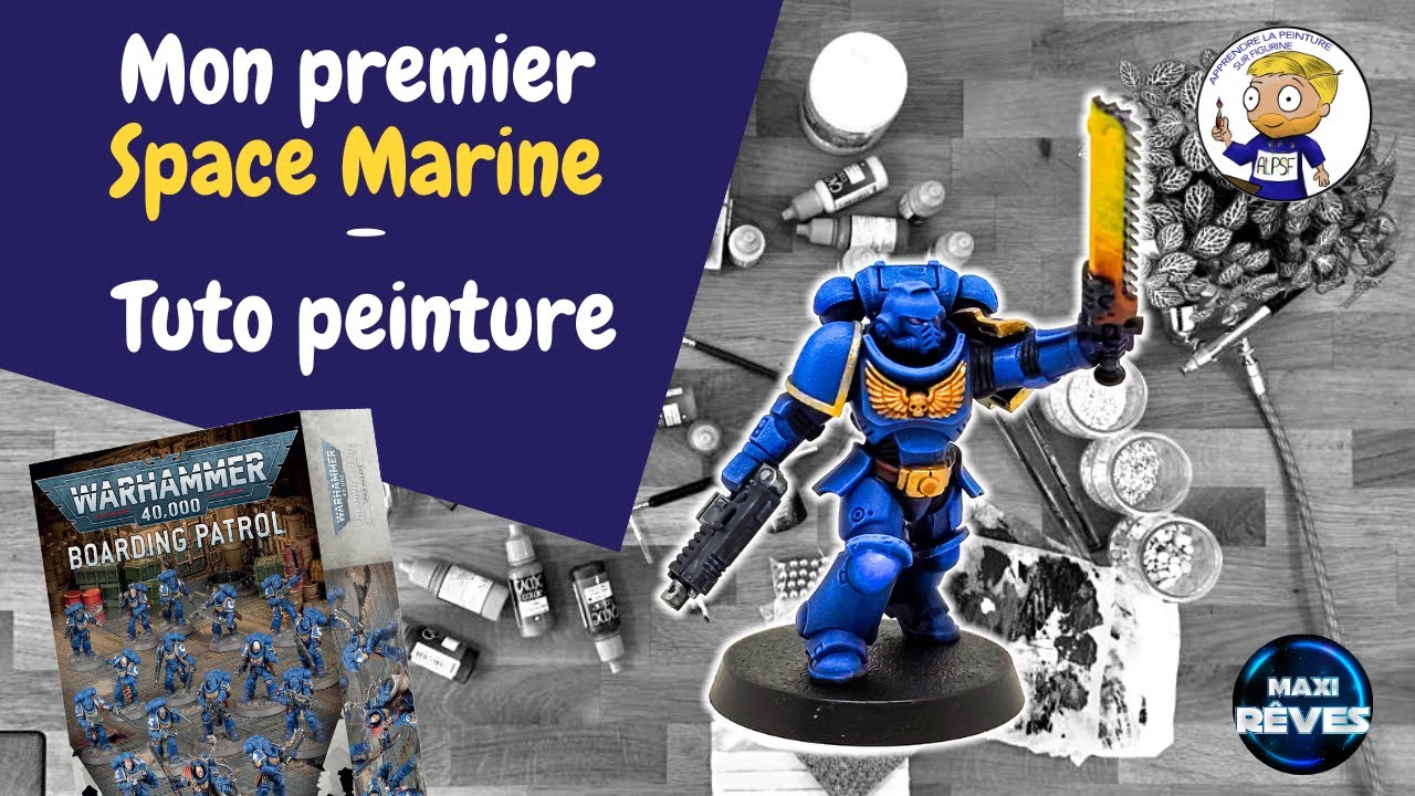 Peindre mon premier space marine ultramarine - warhammer 40000 -apprendre  la peinture sur figurine 