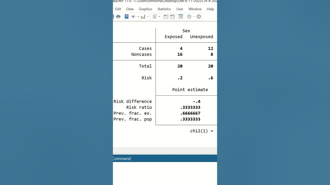 Risk ratio for two categorical variables in stata shorts youtube