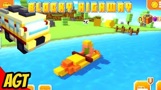 Blocky Highway Traffic Racing - Kayak and Caravan - Android Gameplay screenshot 5