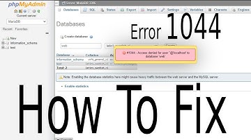 How to Remove Wamp error #1044 - Access denied for user 