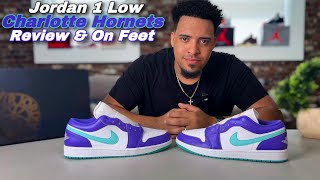 Jordan 1 Low Charlotte Hornets - Review & On Feet Psychic Purple