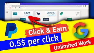 $0.5 dollar per click💰 click earning | life time earning website | dollar making website | ad Watch