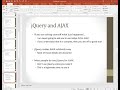 Week 6 - Introduction to AJAX in jQuery - Working with PHP and MYSQL