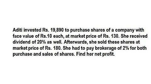 FYBCOM - Shares and Mutual Funds -  Example