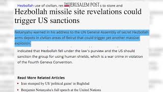 The Jerusalem Post Hezbollah Missile Site Revelations Could Trigger Us Sanctions.