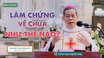 Làm chứng về Chúa như thế nào? - ĐTGM Giuse Nguyễn Năng
