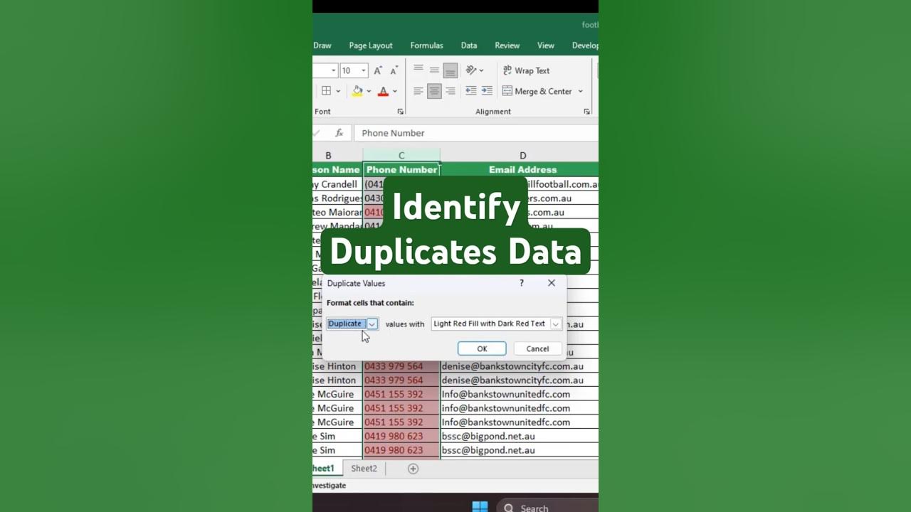 How to Find Duplicates in Excel ll Identify Duplicates in Excel ll ...