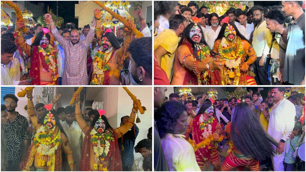 Pudur Pudur Bonalu 2025|Shivamani Potharaju Entry & Potharaju Teenmaar Dance ...