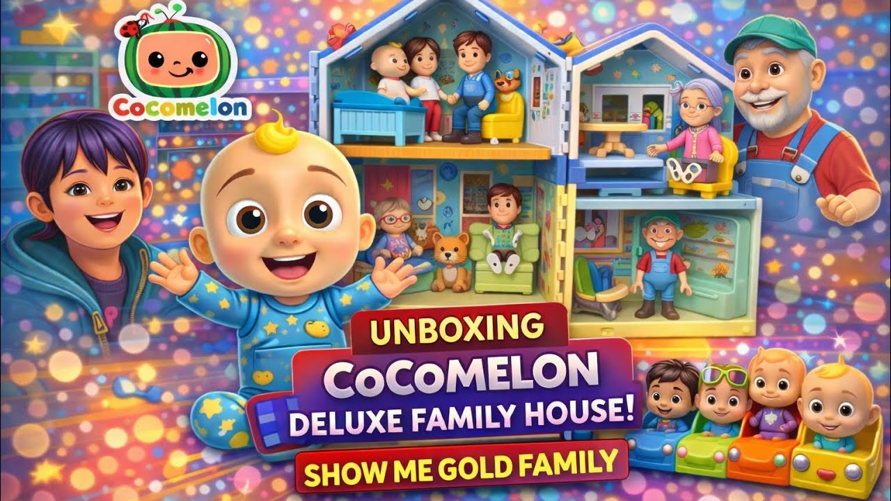 ASMR Unboxing CoComelon Deluxe Family House 🏠✨ Satisfying Toy Sounds | Show Me Gold Family
