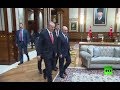 لحظة وصول الرئيس الروسي بوتين الى القصر الرئاسي في أنقرة للقاء أردوغان