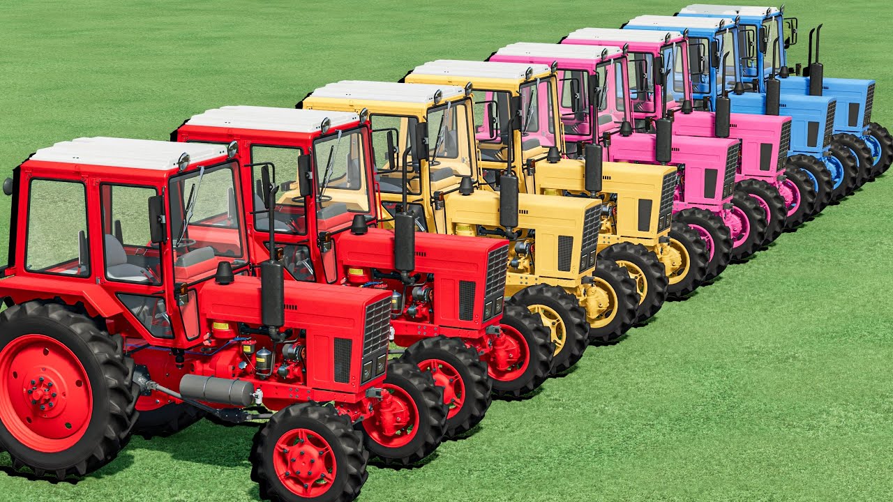 Trackors Colours TRANSPORTING Giant Mini Tractors Of Colors - Farming Simulator 22 - YouTube