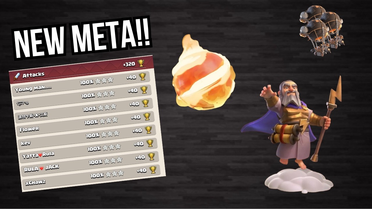 +320 with the BEST Fireball Rocketloon Army! Top 200 Legend League Gameplay!!