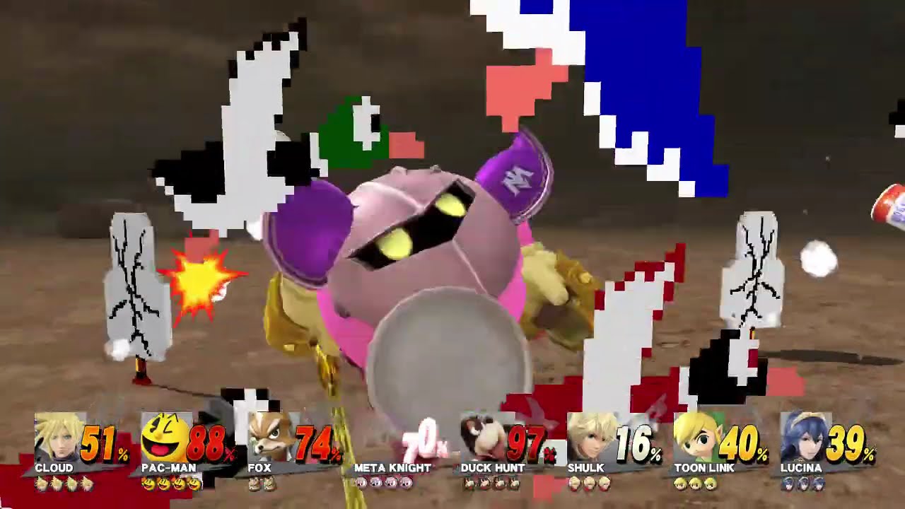 Super Smash Bros For Wii U 8 Player CPU Battle on Mario Galaxy Omega Form