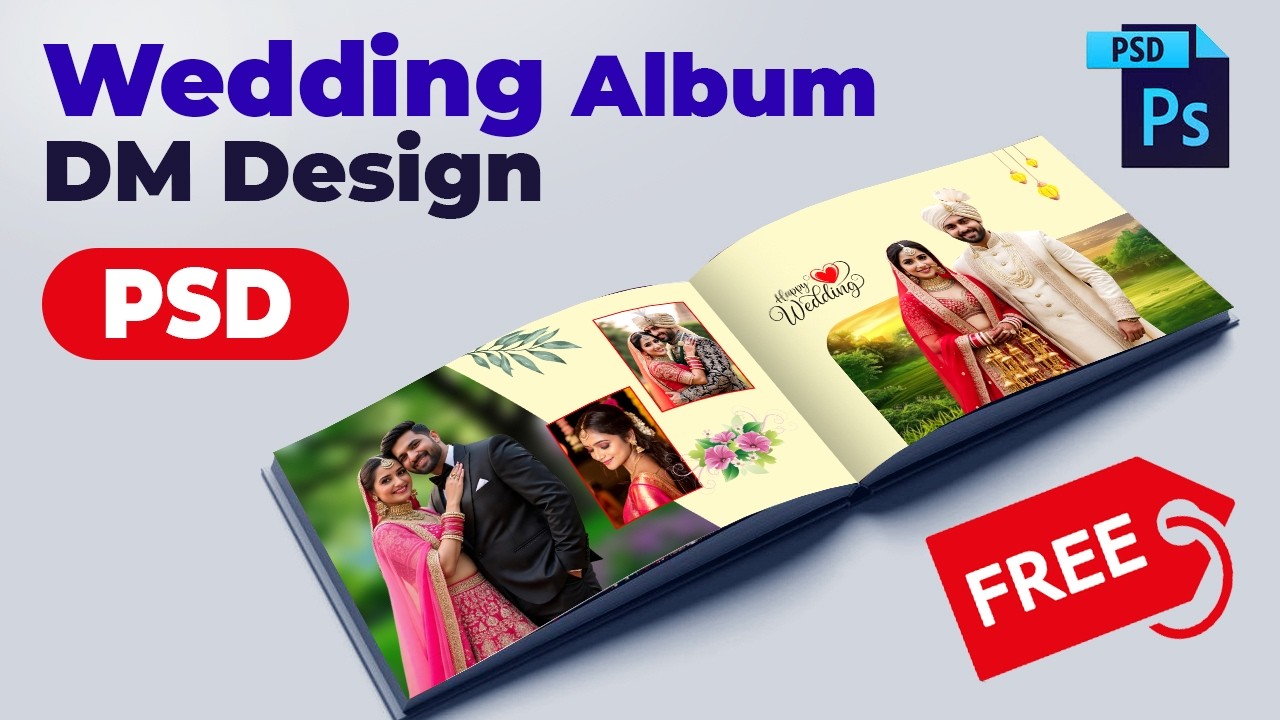 Wedding album design tutorial | Photoshop Tutorial #weddingalbums # ...