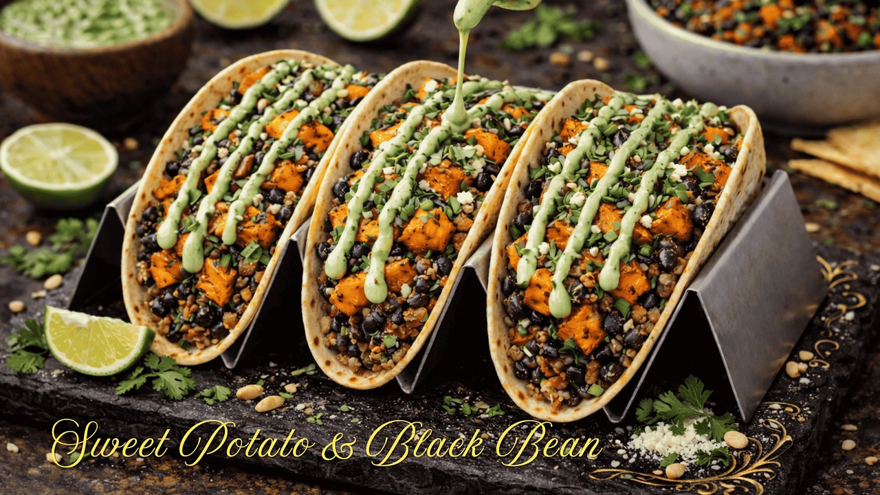 I Can't Believe These Are Meatless Tacos! Sweet Potato & Black Bean Tacos!