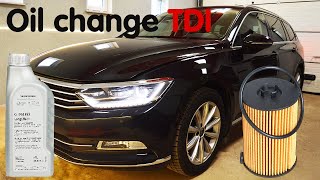 How To Change Oil Volkswagen Passat B8 2014 - 2020 TDI Engine Audi Skoda VW