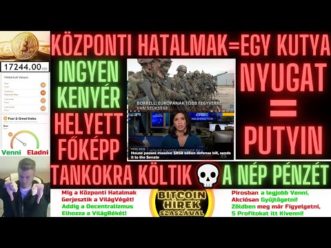 Bitcoin Hírek (1153) - A Központi Hatlamak Ingyen Kenyér helyett a Legtöbb Pénzt Tankokra költik