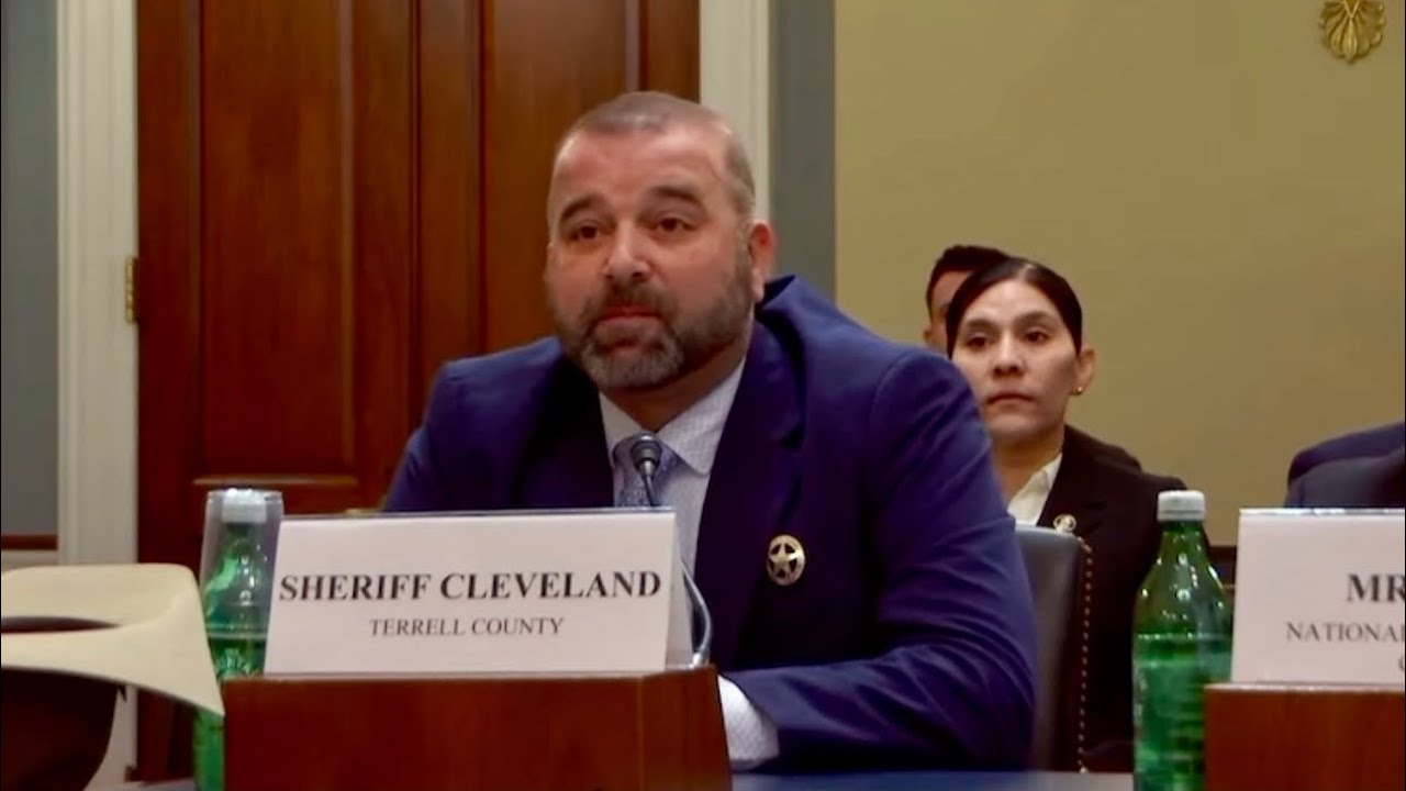 Texas Border Sheriff Thaddeus Cleveland testifies at the House Federal Lands Subcommittee March 2025