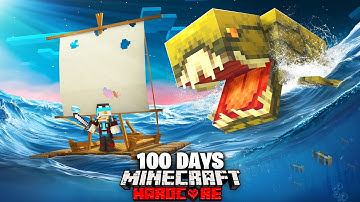 I Survived 100 Days ON A RAFT in Minecraft Hardcore... Here