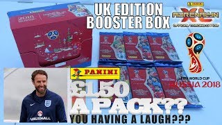 UK EDITION FULL DISPLAY BOX UNBOXING - Panini Adrenalyn XL World Cup 2018 Trading Cards